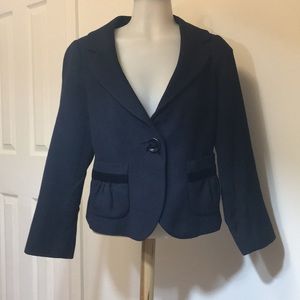 Banana Republic Navy Wool Blazer Silk Lined SZ 6